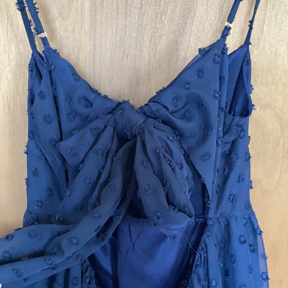 Speechless spaghetti strap back tie navy blue dress M jr - Picture 9 of 17
